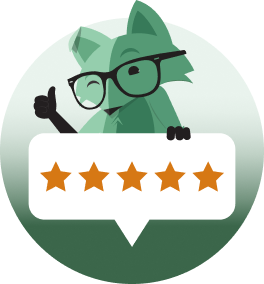 Mint fox with star rating badge