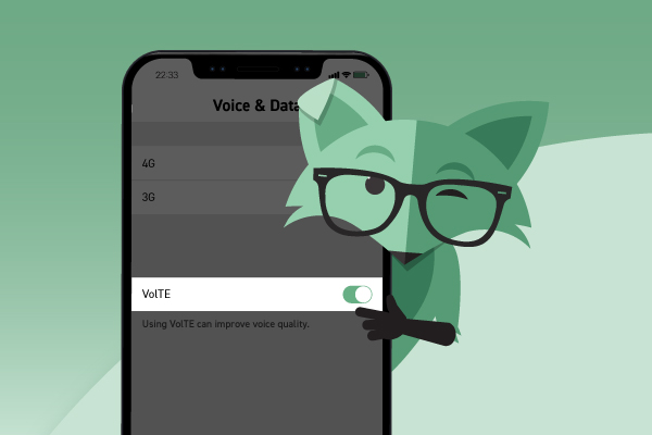 Mint Fox showing how to turn on VoLTE on a phone
