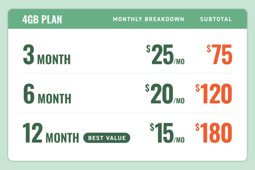 Mint Mobile 4gb plan monthly breakdown for the benefits of buying wireless in bulk