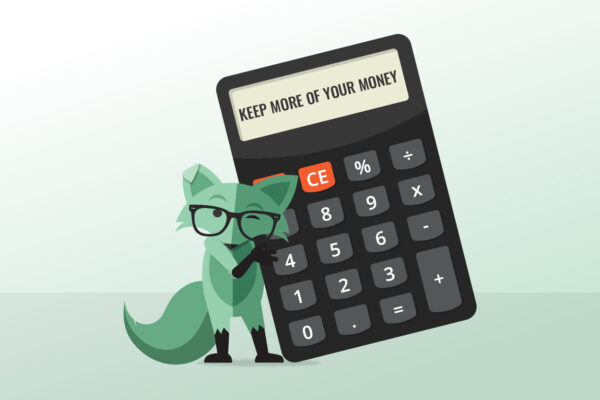 Mint Fox budgeting with a calculator 