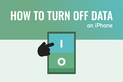 How to turn off data on Iphone with Mint Fox finger pointing at a light switch.