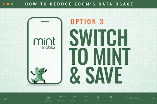 Mint Fox with hands in the air saying switch to mint and save
