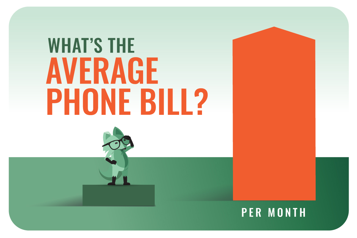 Mint Fox with text reading "What's the average phone bill per month?"