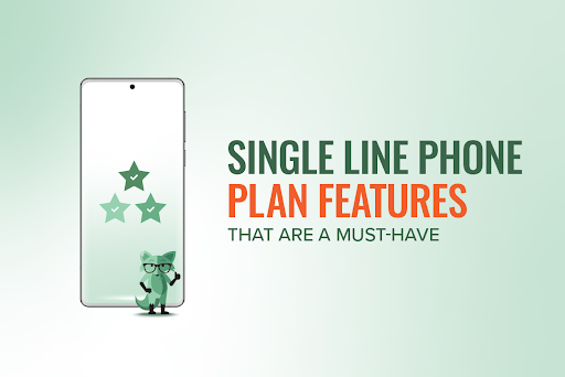 Mint Fox with a sign "Single line phone plan features that are a must-have"
