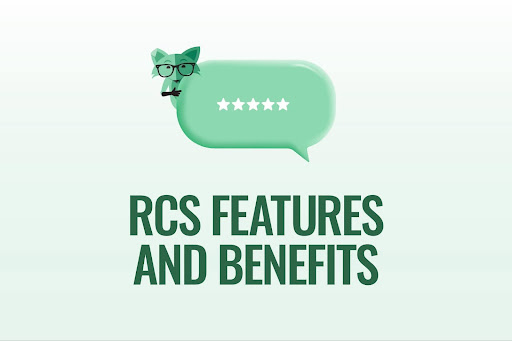 Mint Fox with graphic copy that says “RCS Features and Benefits?”

