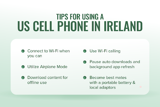 Tips for using a US cell phone in Ireland