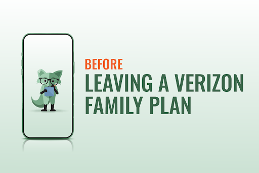 Mint Fox reading "Before leaving a Verizon family plan"