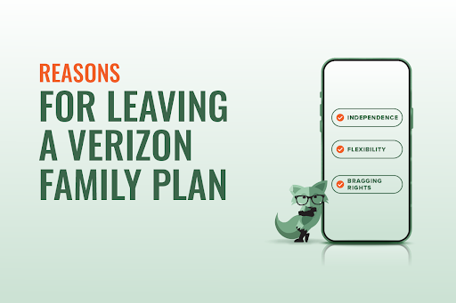 Mint Fox with reasons for leaving a Verizon family plan