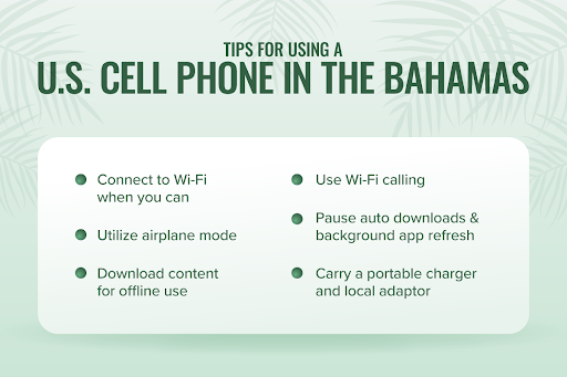 Tips for using a U.S. a cell phone in The Bahamas