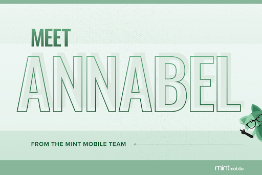 Mint Fox with a sign "Meet Annabel"