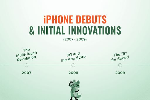 iPhone Debuts & Initial Innovations (2007 to 2009)